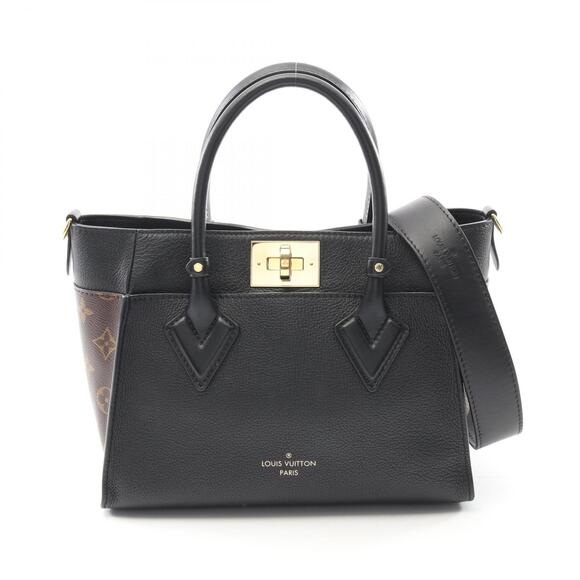 Louis Vuitton Handbags - Louis Vuitton On My Side Handbag Leather Canvas Monogram Black Brown